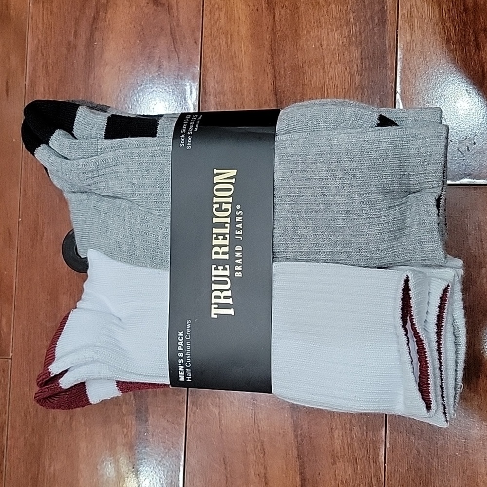 NWT Men's True Religion 8 pack crew socks